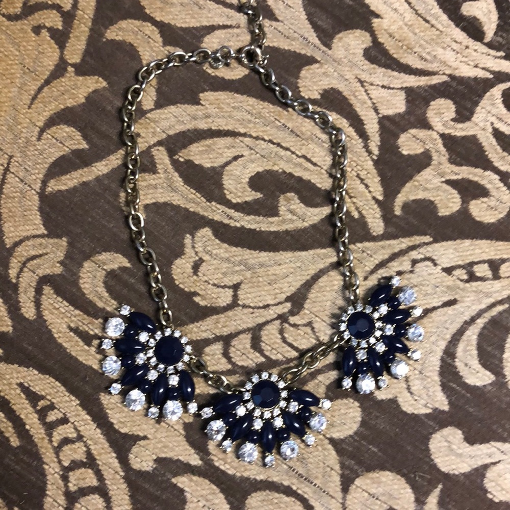 Vintage J CREW Large Rhinestone Statement Necklace